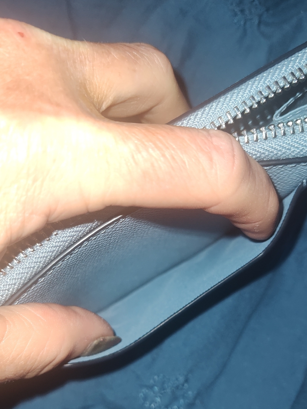 Coach Zip-Around Wallet in Slate Blue - Picture 6 of 8